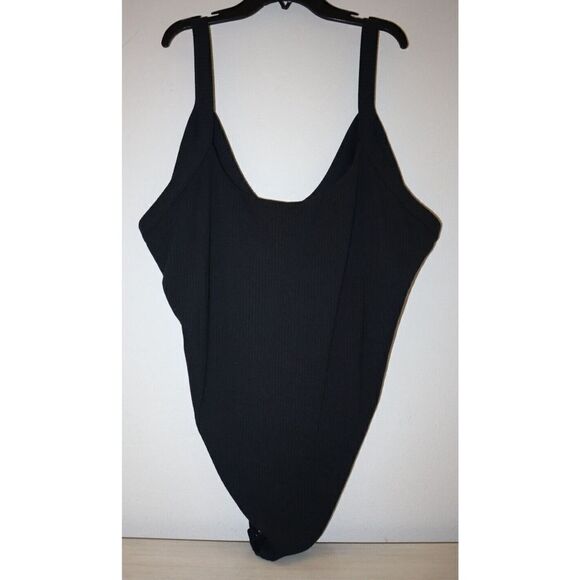 Good American Women's Sz 7 (4XL) Black Sleeveless Scoop Neck Ribbed Bodysuit - Picture 1 of 6